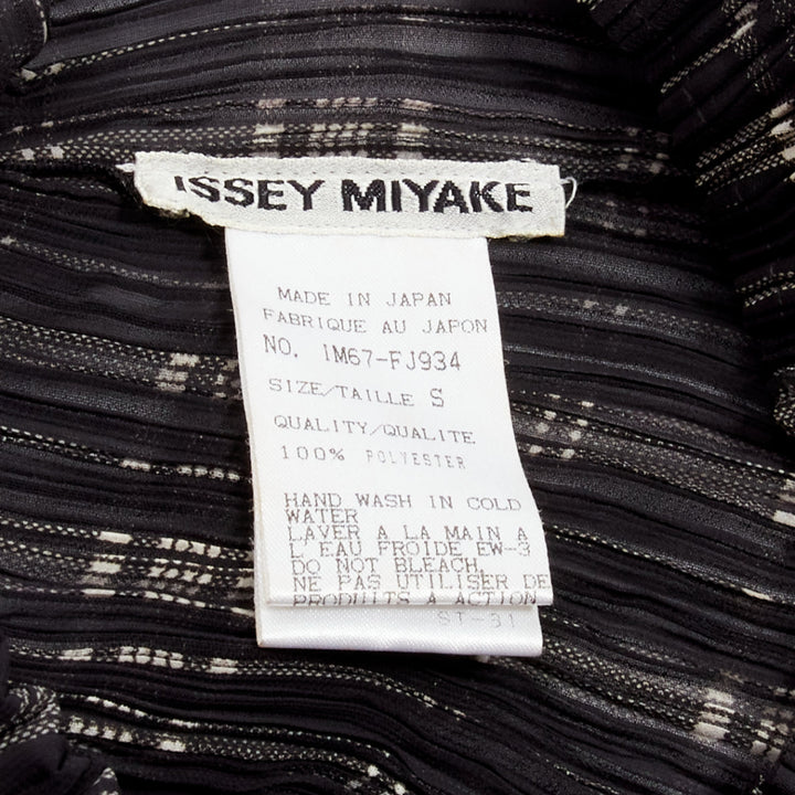 ISSEY MIYAKE Vintage black white plaid check plisse round neck tank top S
