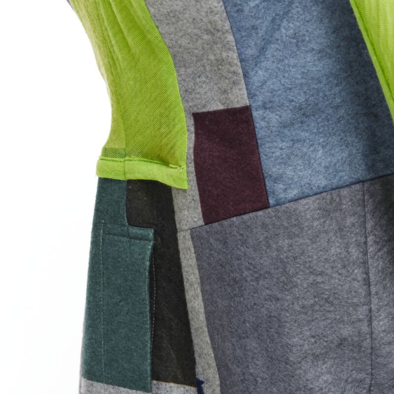 vintage Runway COMME DES GARCONS '95 colorblock green sleeves layered vest M