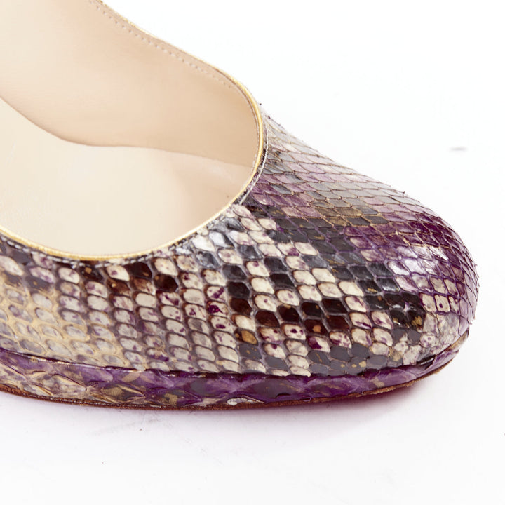 CHRISTIAN LOUBOUTIN New Simple Pump 120 Python purple platform heels EU37.5