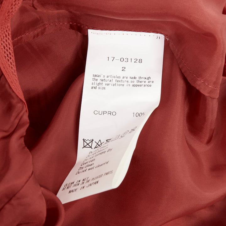 SACAI 2017 red white houndstooth star check sheer leather buckle wrap skirt JP2