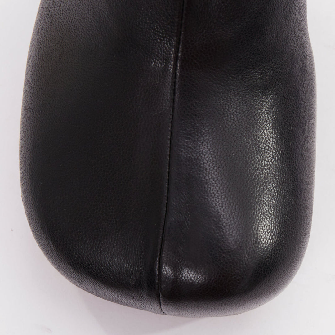 BOTTEGA VENETA Lido black smooth leather spool heeled platform ankle boots EU35