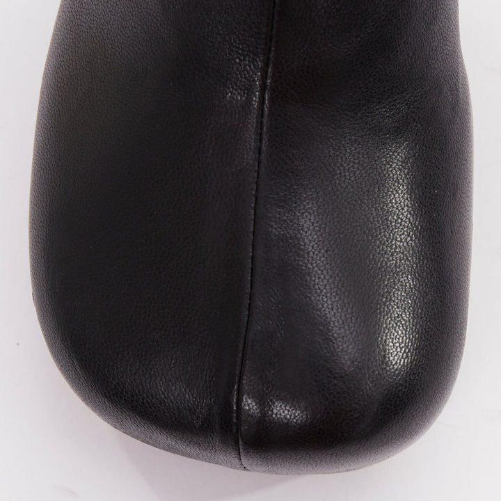 BOTTEGA VENETA Lido black smooth leather spool heeled platform ankle boots EU35
