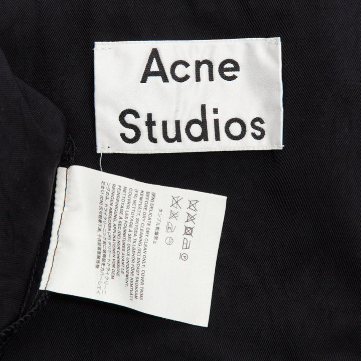 ACNE STUDIOS 2017 Loki TW Aceta black cropped cargo hoodie FR32 2XS