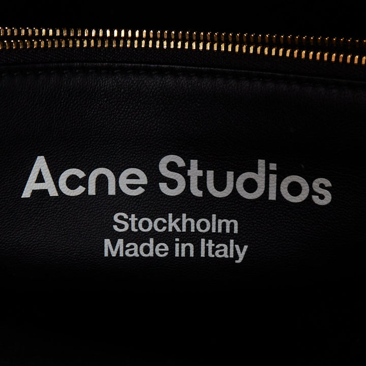 ACNE STUDIOS Musubi glossy black leather bow side shoulder hobo bag