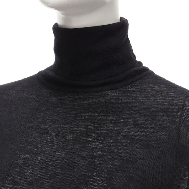 VINCE black viscose classic turtleneck long sleeves sweater XS