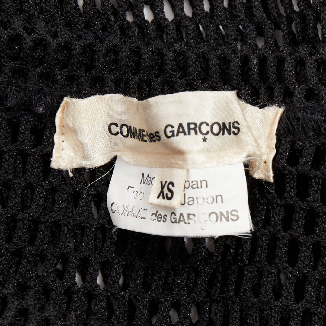 COMME DES GARCONS Alisa Yoffe 2019 white black abstract face net mesh dress XS