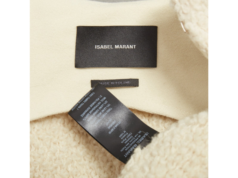 ISABEL MARANT Gwendalia cream wool boucle boxy vest gilet FR34 XS