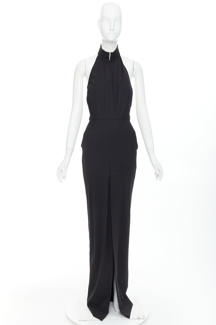 ALEXANDRE VAUTHIER COUTURE AW2018 Runway black high open back slit front gown