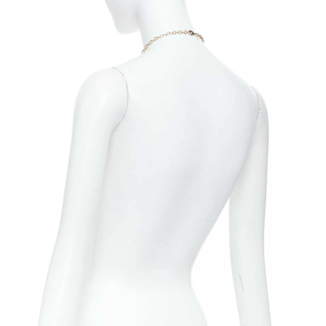 CHANEL 2008 08P Rue Cambon charm crystal rhinestone Gripoix sautoir necklace