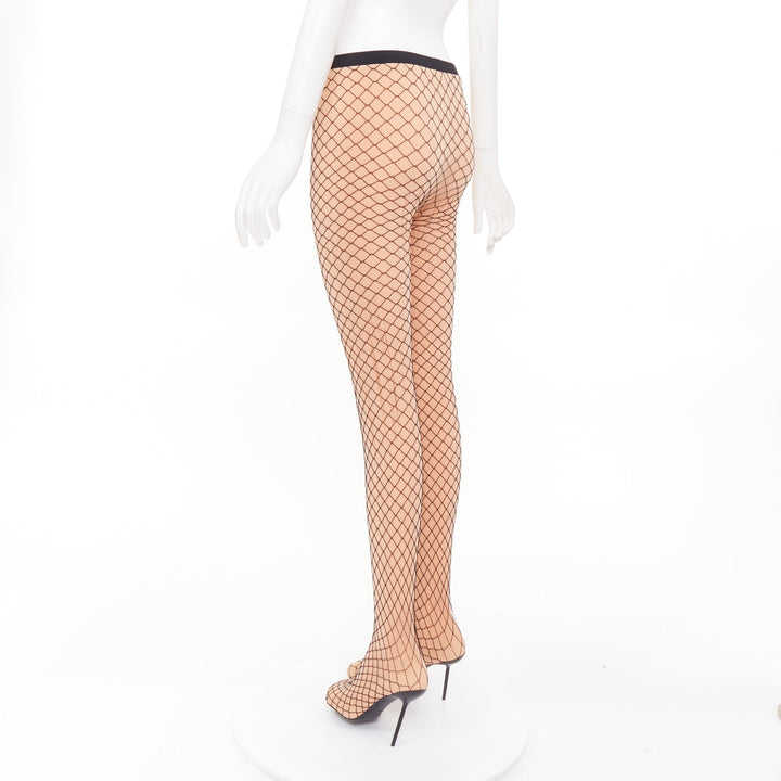 BALENCIAGA Demna Pantashoes nude black fishnet overlay molded toes boots EU38
