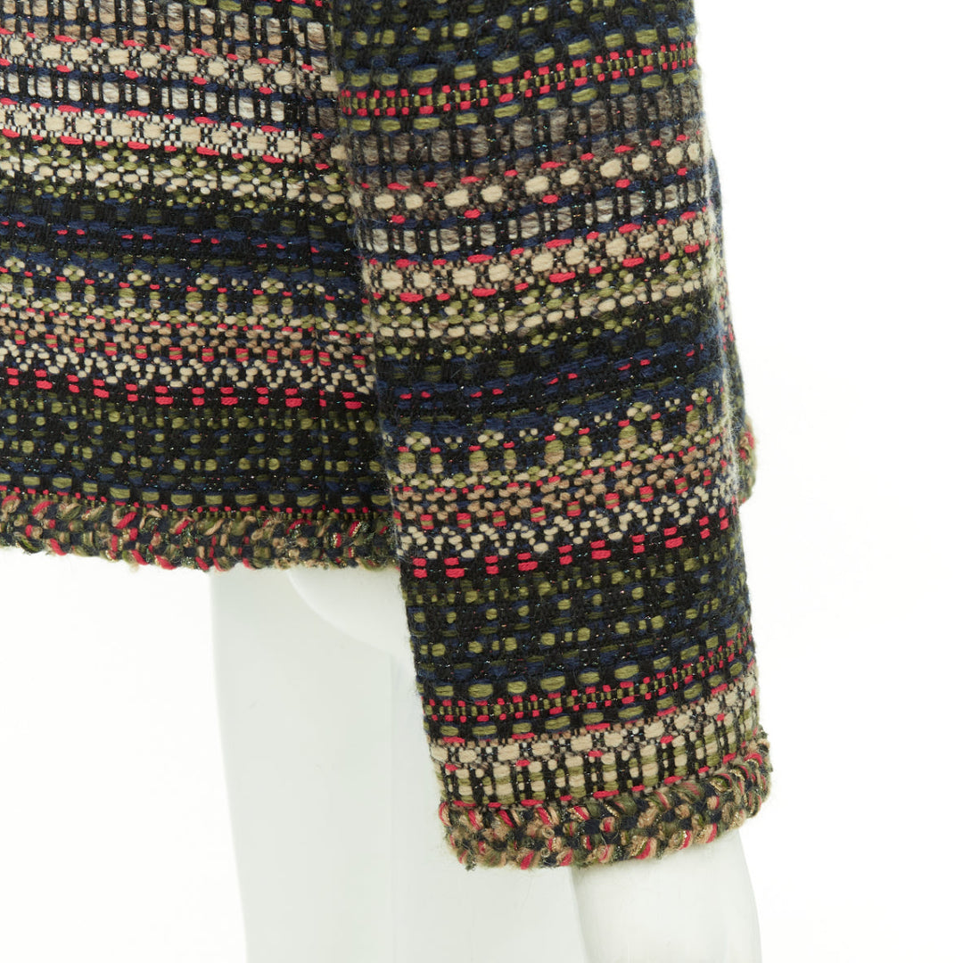 CHANEL 15A Runway Paris-Salzburg  Lesage Tyrolean tweed button jacket FR42 XL