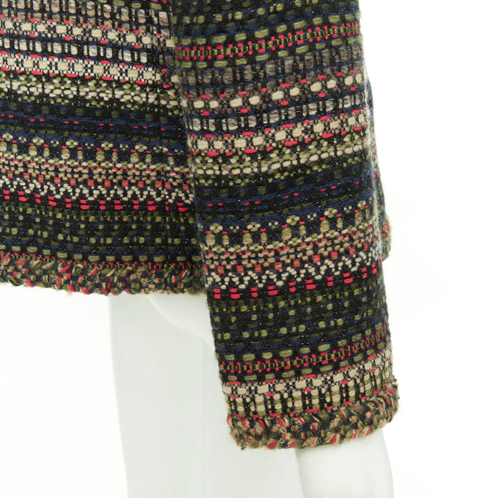 CHANEL 15A Runway Paris-Salzburg  Lesage Tyrolean tweed button jacket FR42 XL