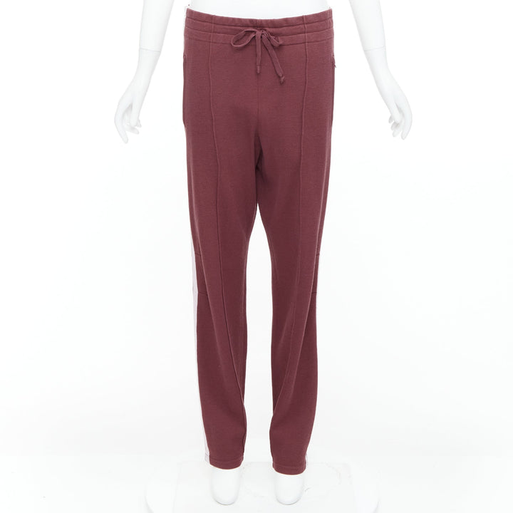 ISABEL MARANT Etoile burgundy pink trim jogger track pants FR38 M