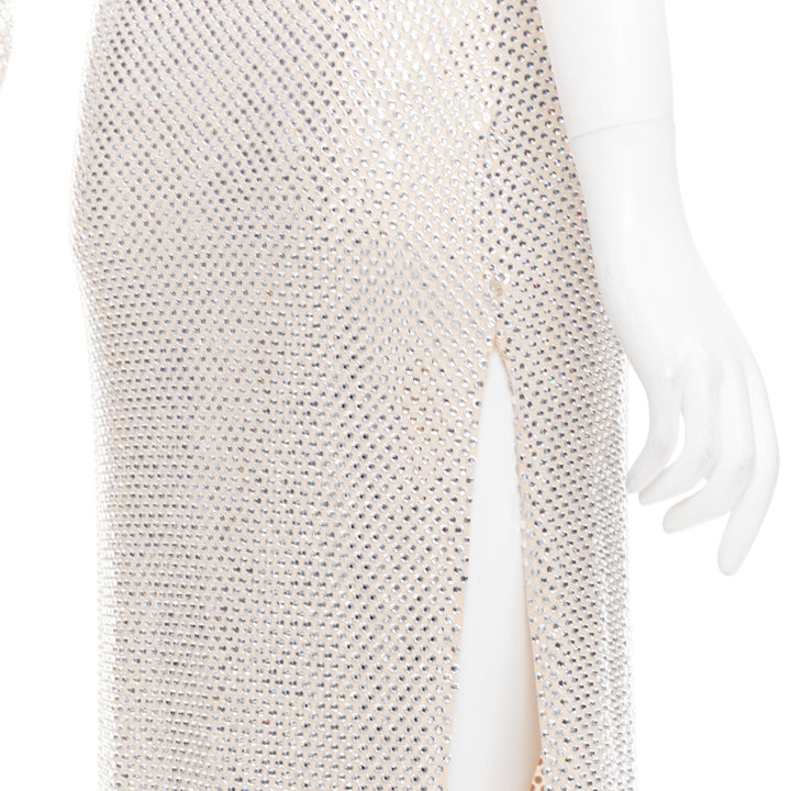 ALEXANDRE VAUTHIER Bridal ivory diamond strass crystal asymmetric batwing gown