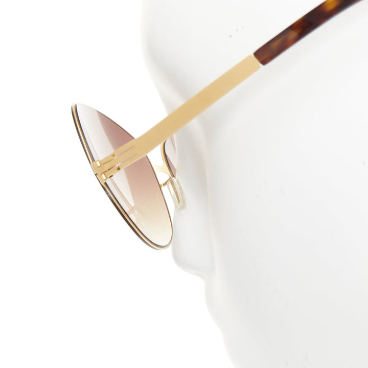 IC BERLIN Tres Chic Lundi matte gold brown gradient butterfly sunglasses