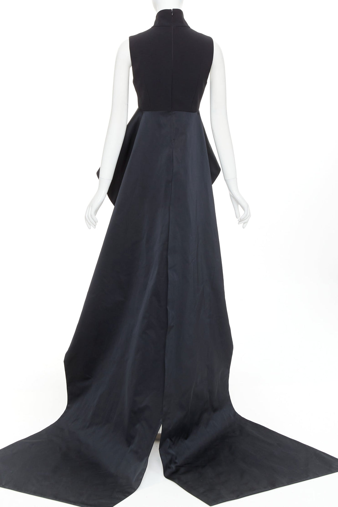 rare ALEXANDRE VAUTHIER COUTURE SS2025 Runway black taffeta train high low top