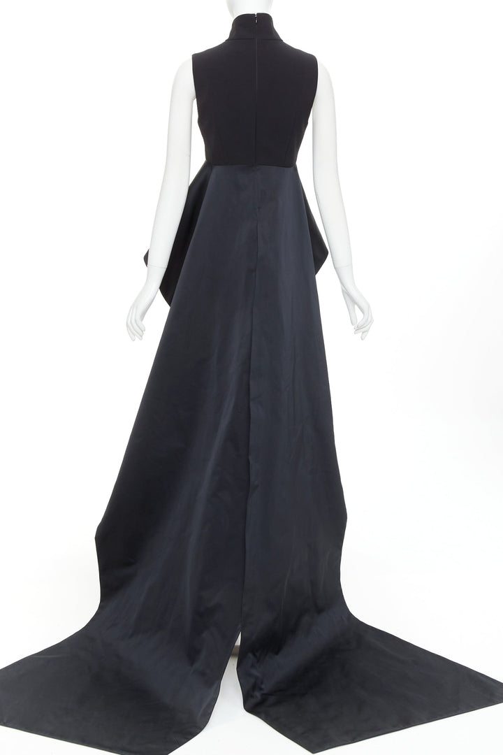 rare ALEXANDRE VAUTHIER COUTURE SS2025 Runway black taffeta train high low top