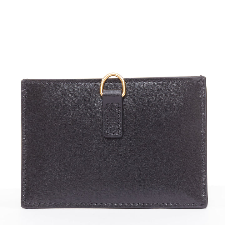 CELINE Compact wallet Coin Triomphe black shiny calfskin cardholder