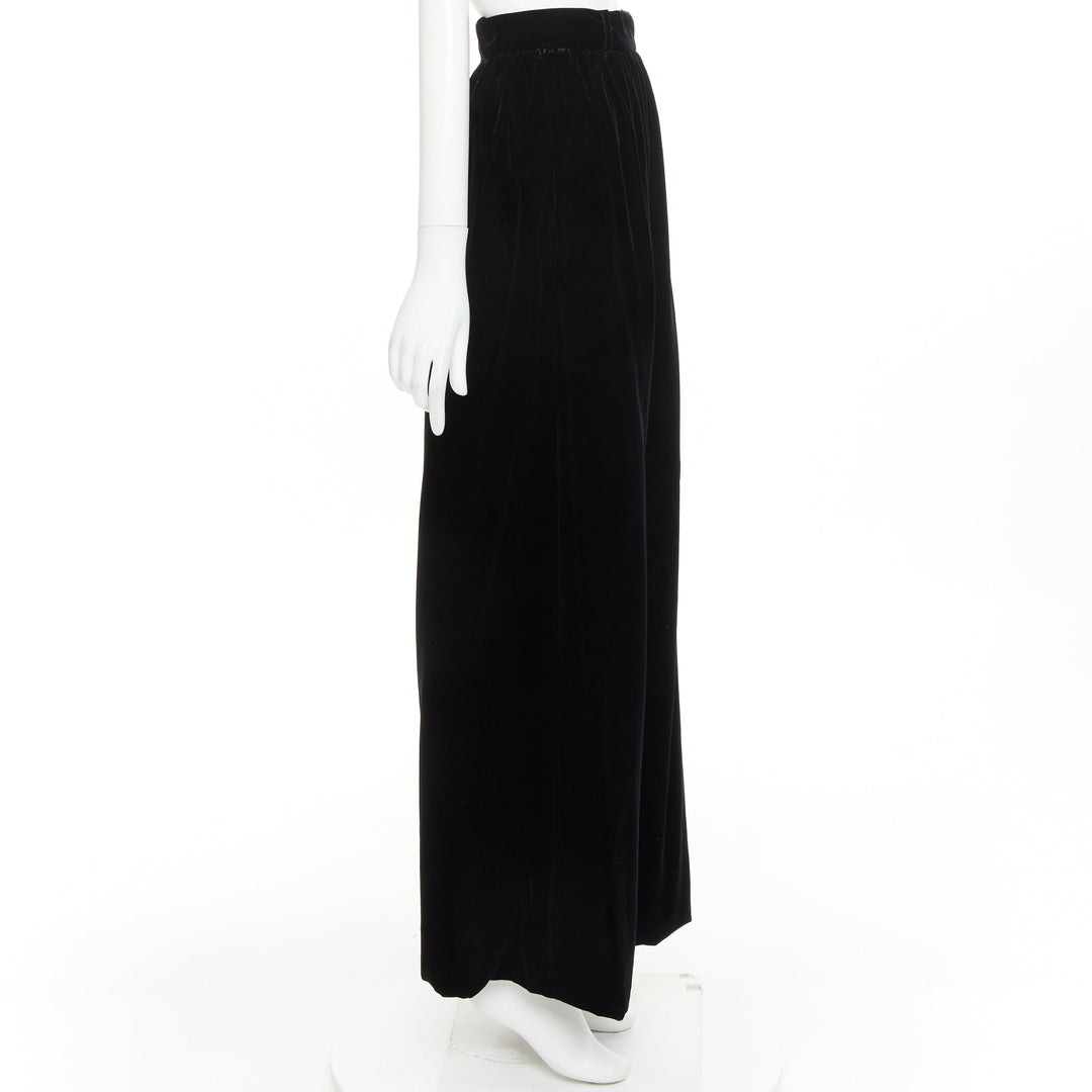 ALEXANDRE VAUTHIER COUTURE SS2025 Runway black velvet high waisted maxi skirt