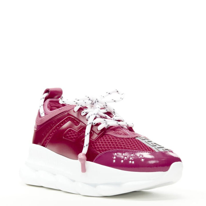VERSACE Chain Reaction fuschia pink white chunky sneaker EU38 US8