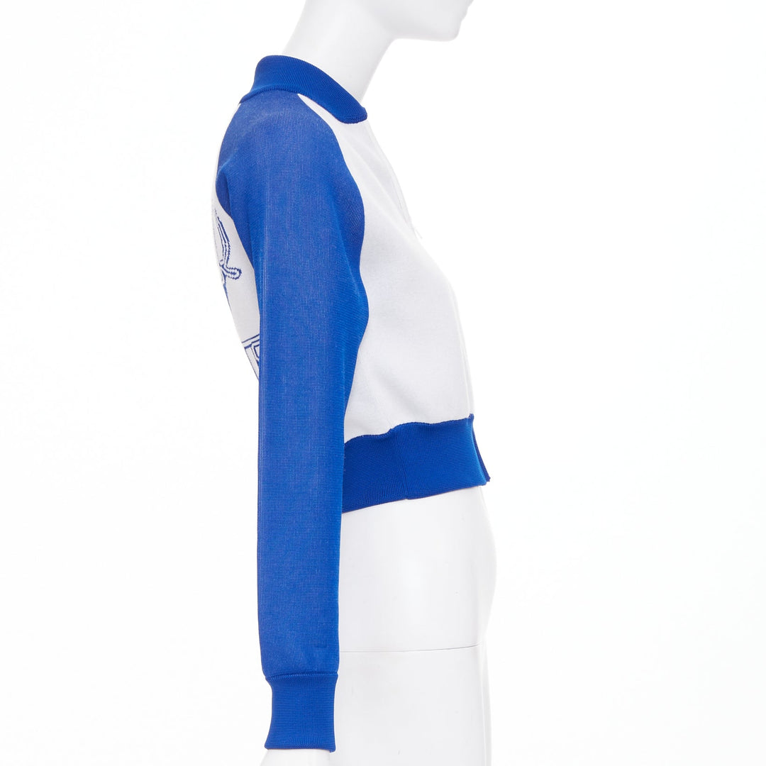 DIOR 2022 Vibe white electric blue big logo star back crop track jacket FR34 XS