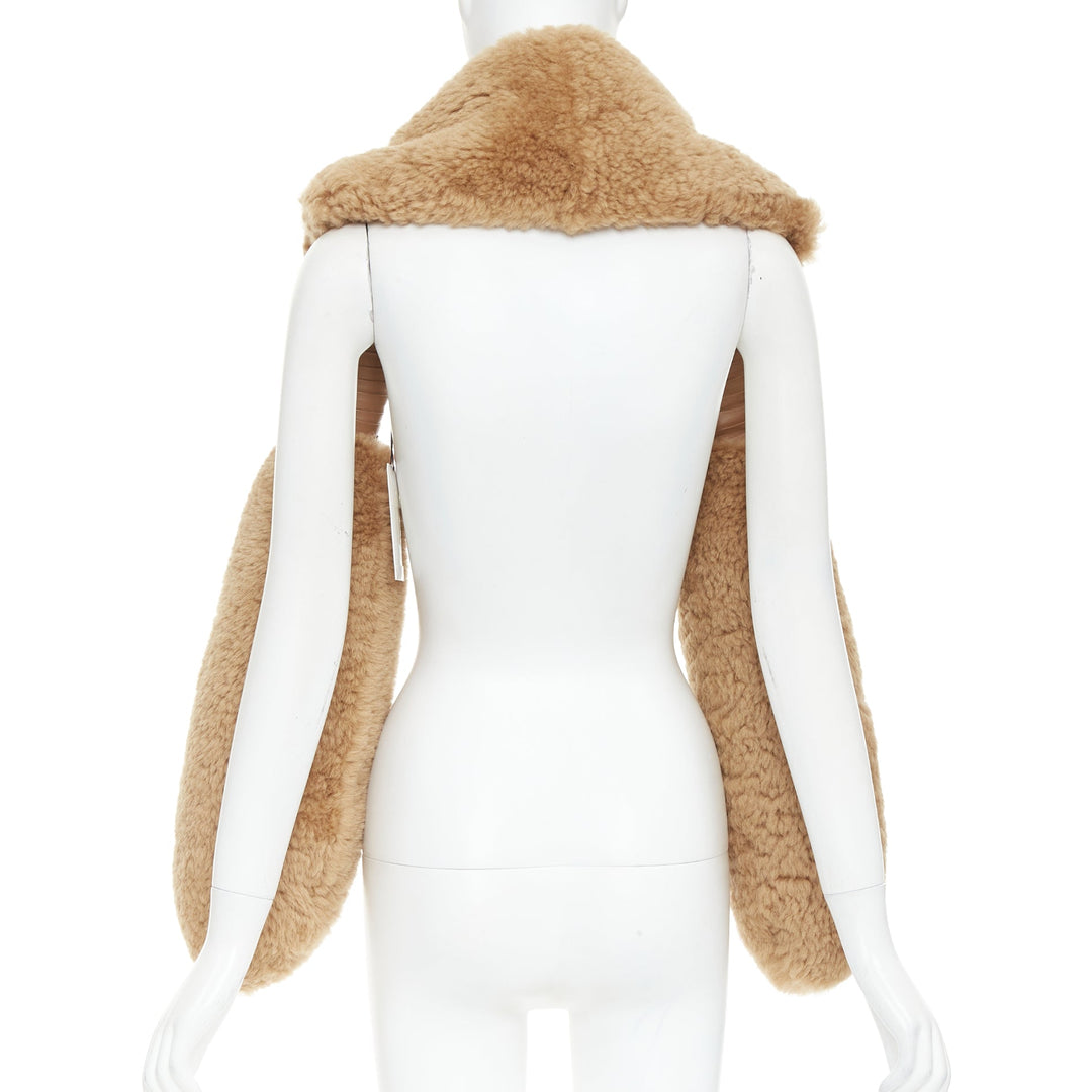 rare BOTTEGA VENETA 2021 Runway icelanding shearling wrap statement stole scarf