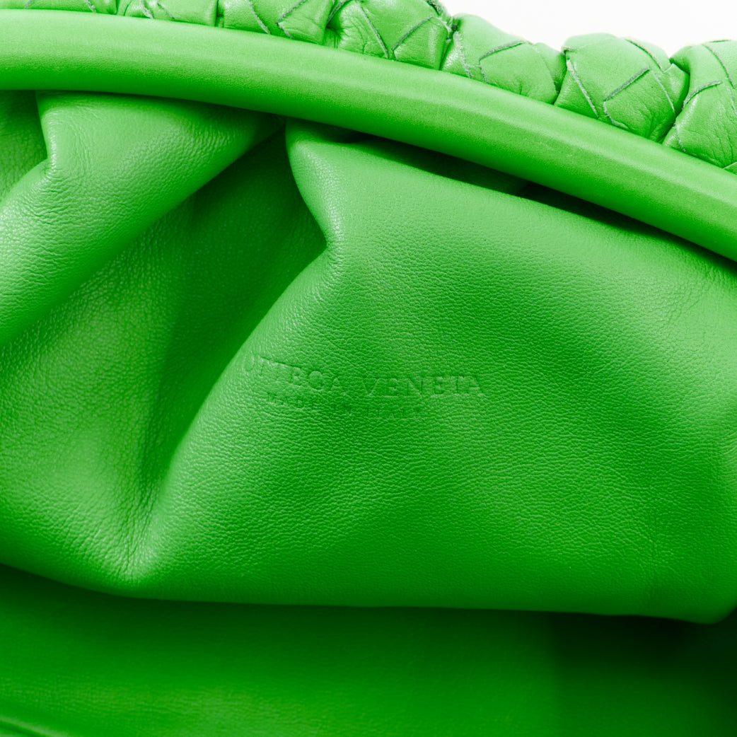 BOTTEGA VENETA Parakeet The Pouch green Intrecciato nappa leather clutch bag