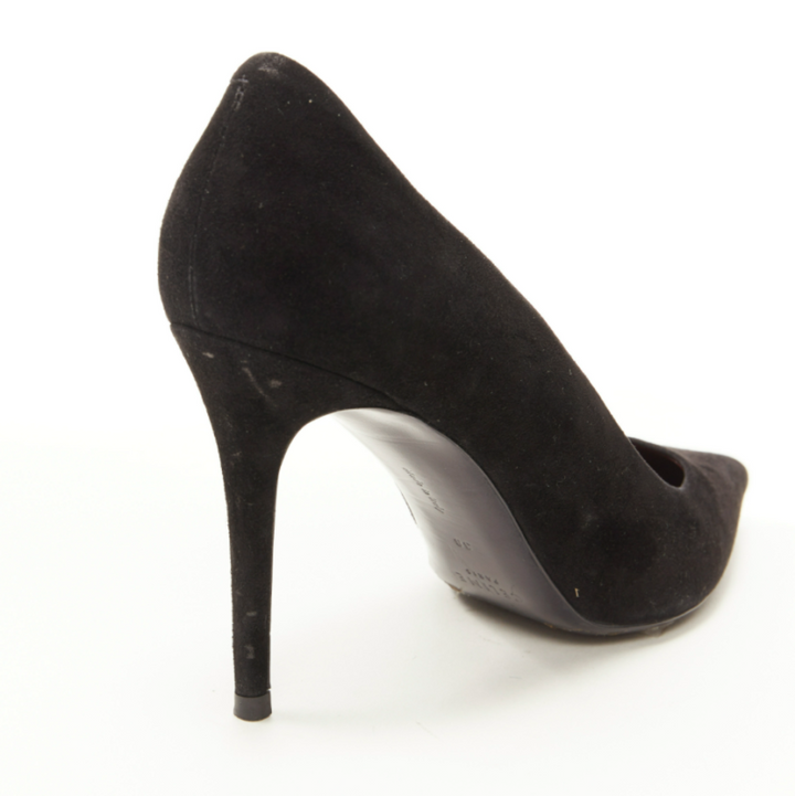 OLD CELINE PHOEBE PHILO black suede leather point tie pigalle stiletto pump EU38