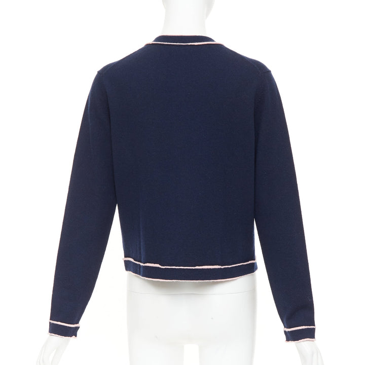 CHANEL 21P Runway 100% cashmere No. 5 button cardigans FR40 L
