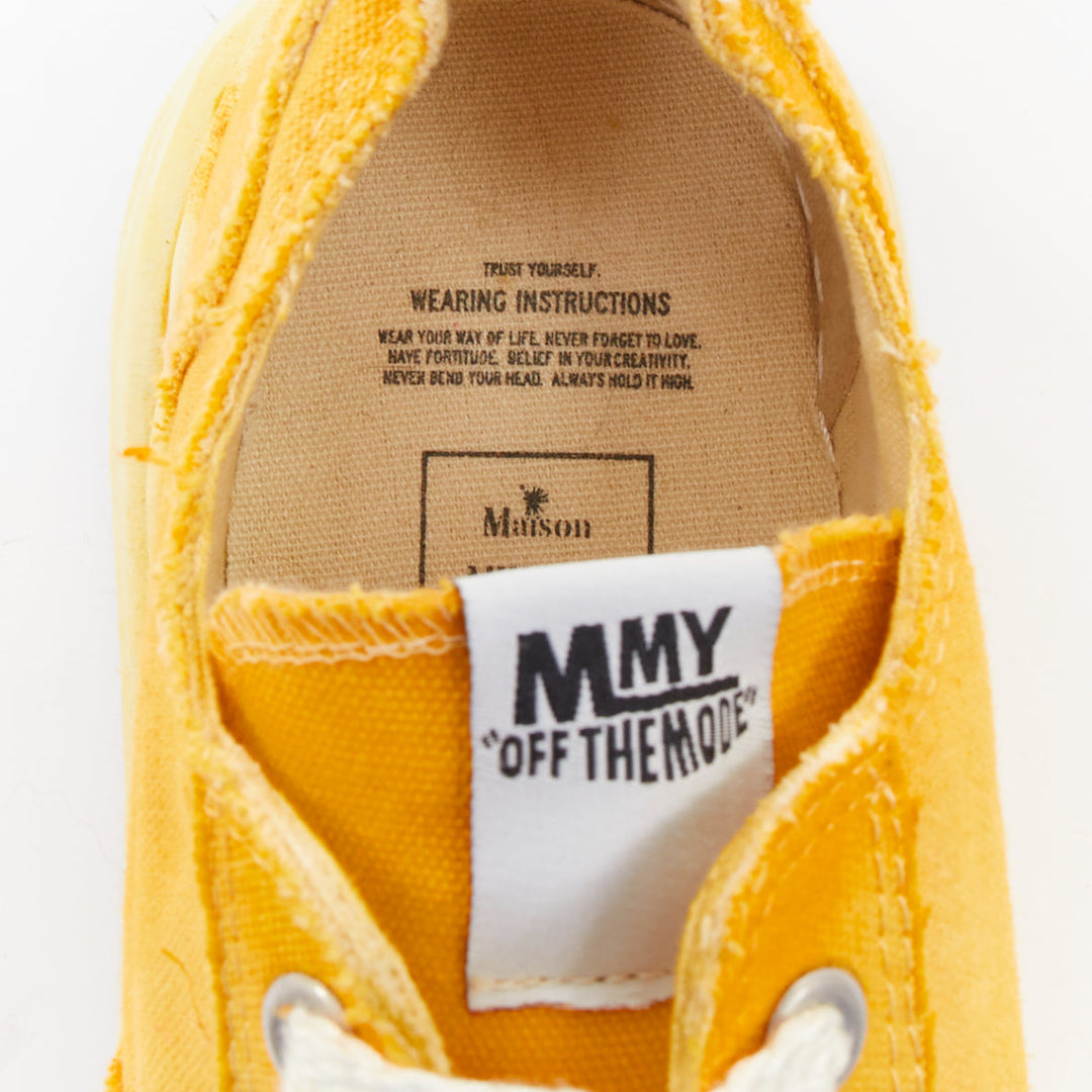 MAISON MIHARA YASUHIRO Peterson Overdyed yellow canvas melted sole sneakers EU42