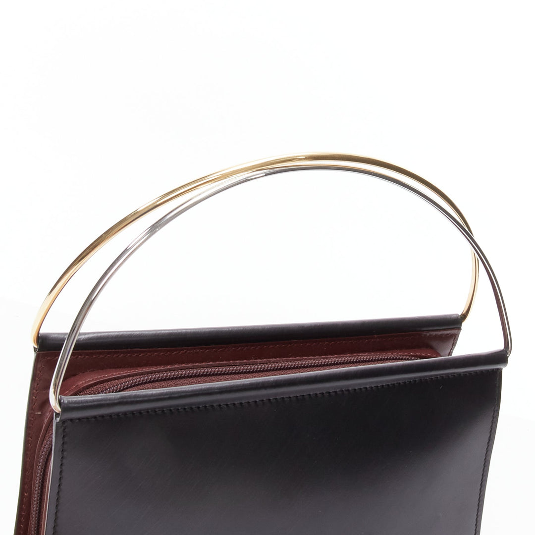 CARTIER Trinity black smooth calfskin top metal handle mini bag