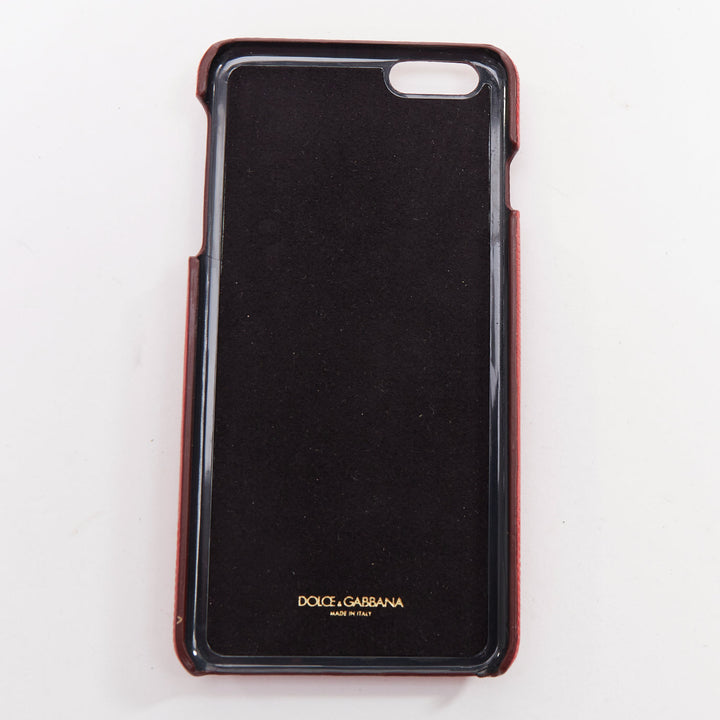 DOLCE GABBANA Iphone 6 red leather green yellow floral crystal cover case