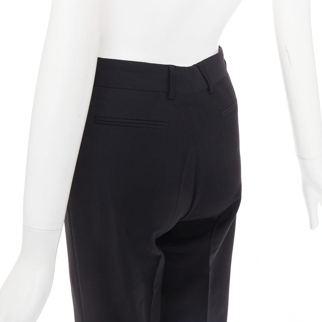GUCCI Tom Ford black curved pocket high waisted straight leg trousers IT38 XS