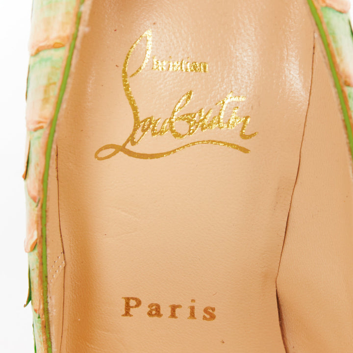CHRISTIAN LOUBOUTIN Daffodile 160 Menthe ombre green scale platform heels EU36.5