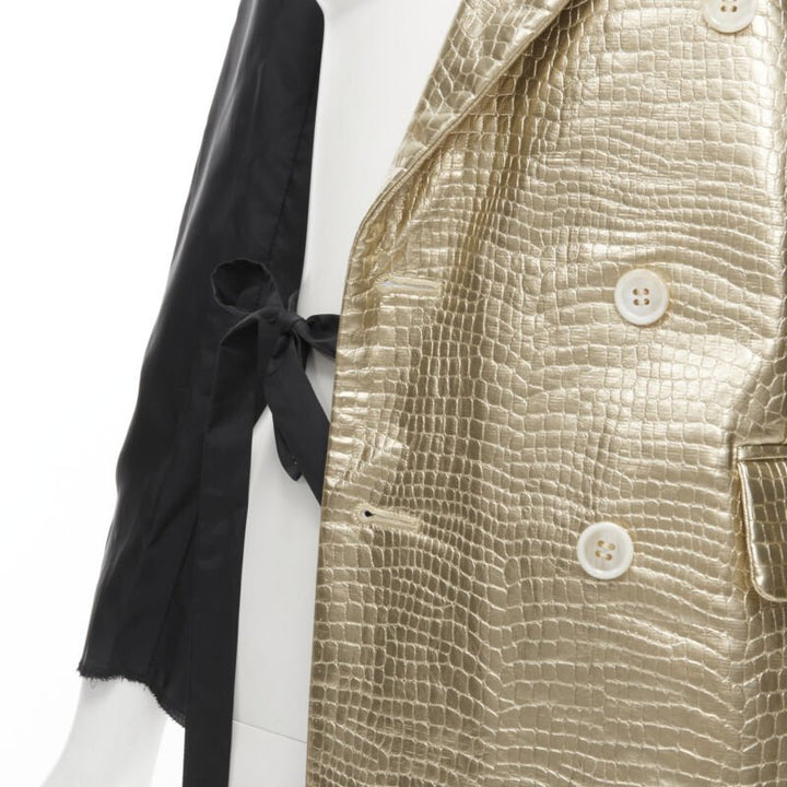 Runway COMME DES GARCONS 2011 gold pleated harness asymmetric open jacket S