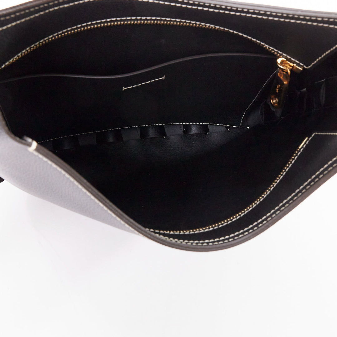 CHLOE Darryl Hobo black pebbled leather braided side shoulder bag