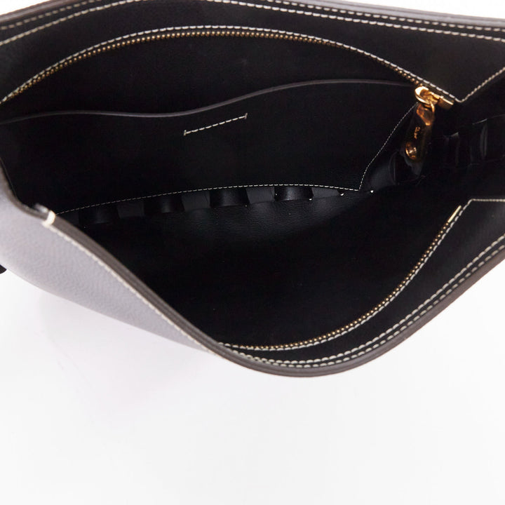 CHLOE Darryl Hobo black pebbled leather braided side shoulder bag