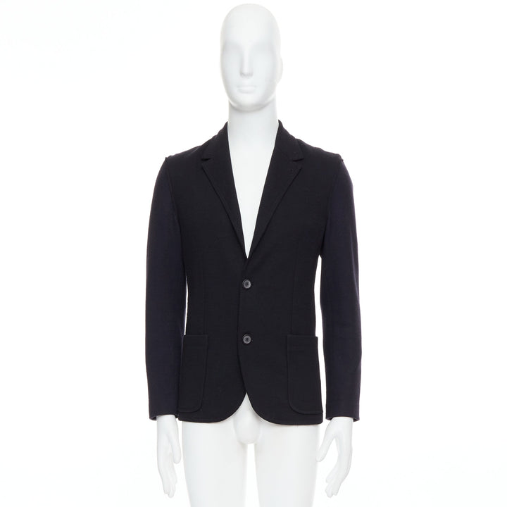 Male mannequin wearing Lanvin by Alber Elbaz Black Wool Men Blazers in Size EU44 | Available at JHROP