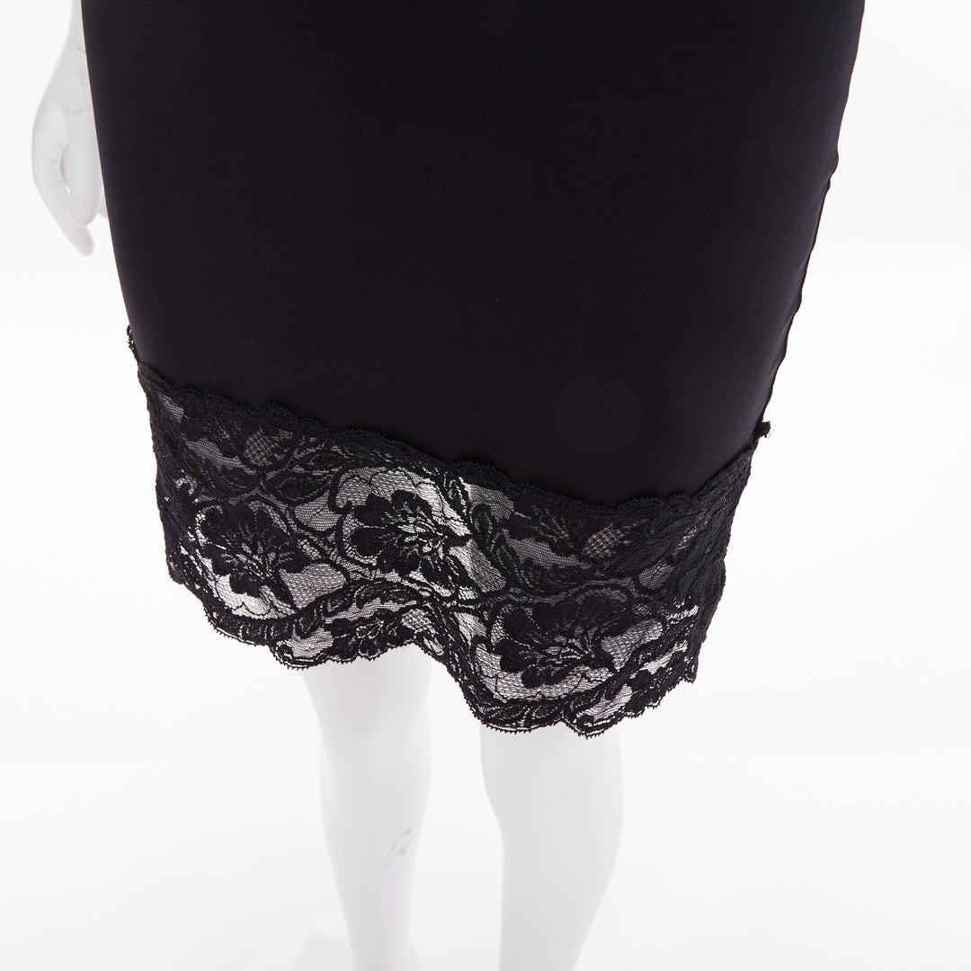 BEBE Vintage floral lace overlay satin sheer panel lingerie midi slip dress S