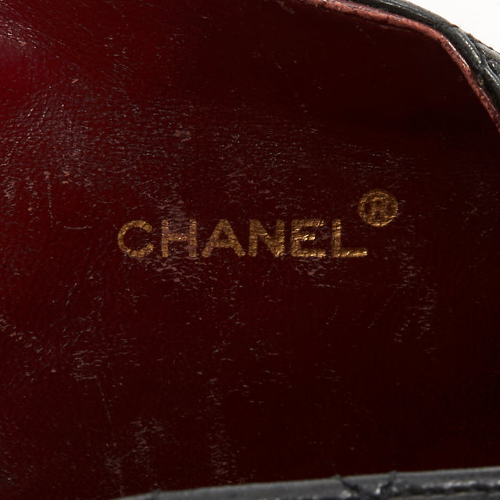 CHANEL 1990 Foldover Diamond Quilted dark grey lambskin mini bucket bag
