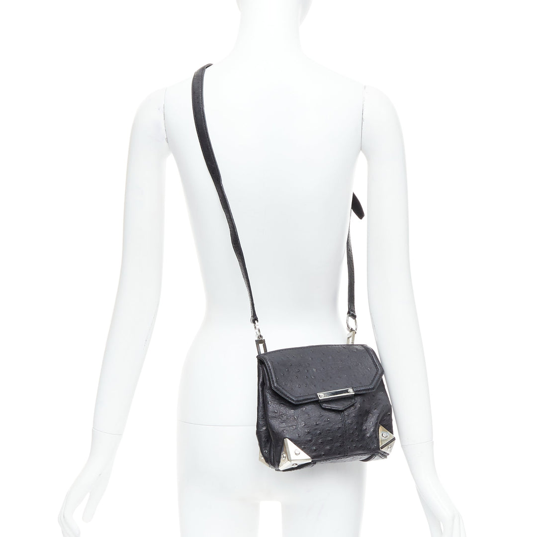 ALEXANDER WANG Marion Prisma black leather silver hardware crossbody bag