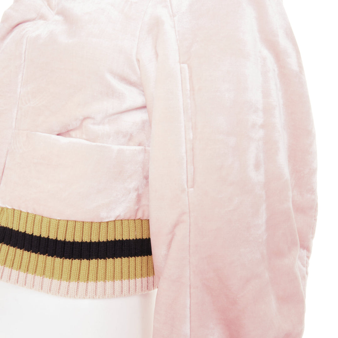 UNDERCOVER 2017 pale pink fairy graphic velvet blouson crop jacket JP2 M