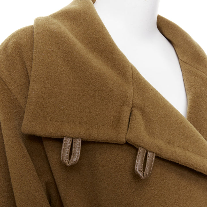 MAX MARA camel brown wool cashmere belted wide collar coat S