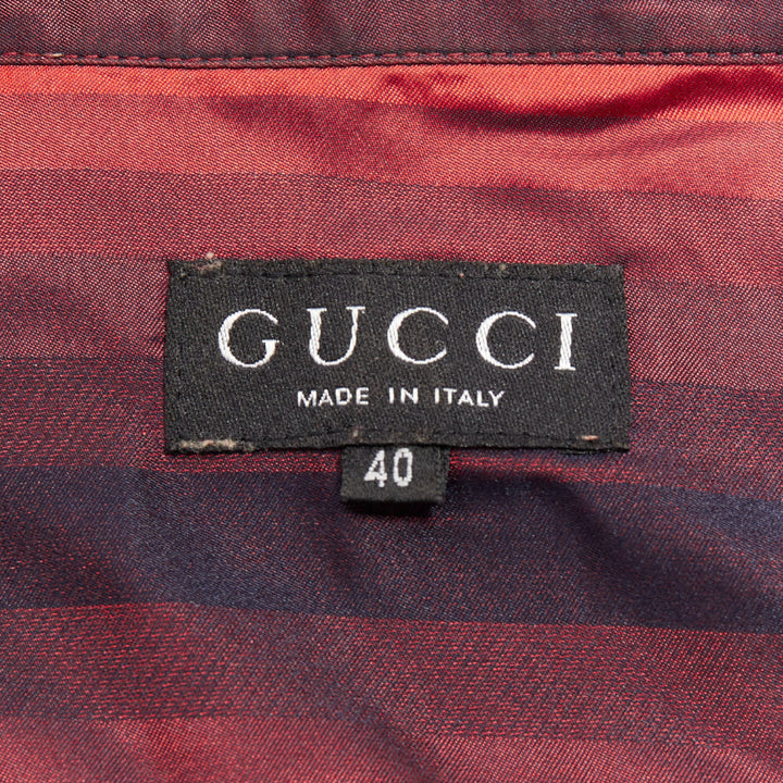 GUCCI 1997 Tom Ford Vintage orange black gradient striped shirt IT40 S