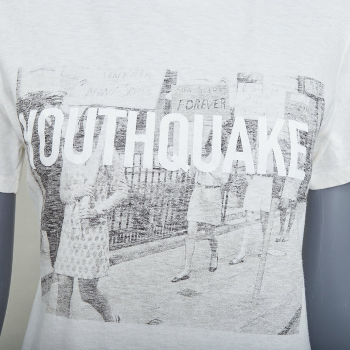 CHRISTIAN DIOR 2018 Runway Youthquake graphic print cotton linen tshirt XS