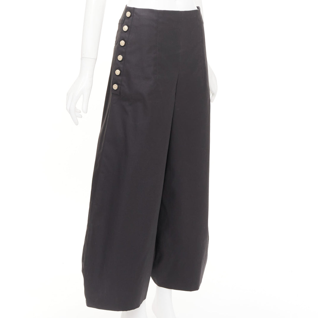 CHANEL Karl Lagerfeld Side Button High Waist Balloon Cropped cotton pants FR38 M