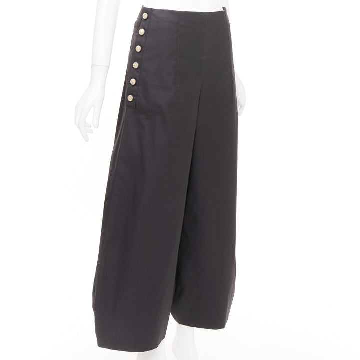 CHANEL Karl Lagerfeld Side Button High Waist Balloon Cropped cotton pants FR38 M