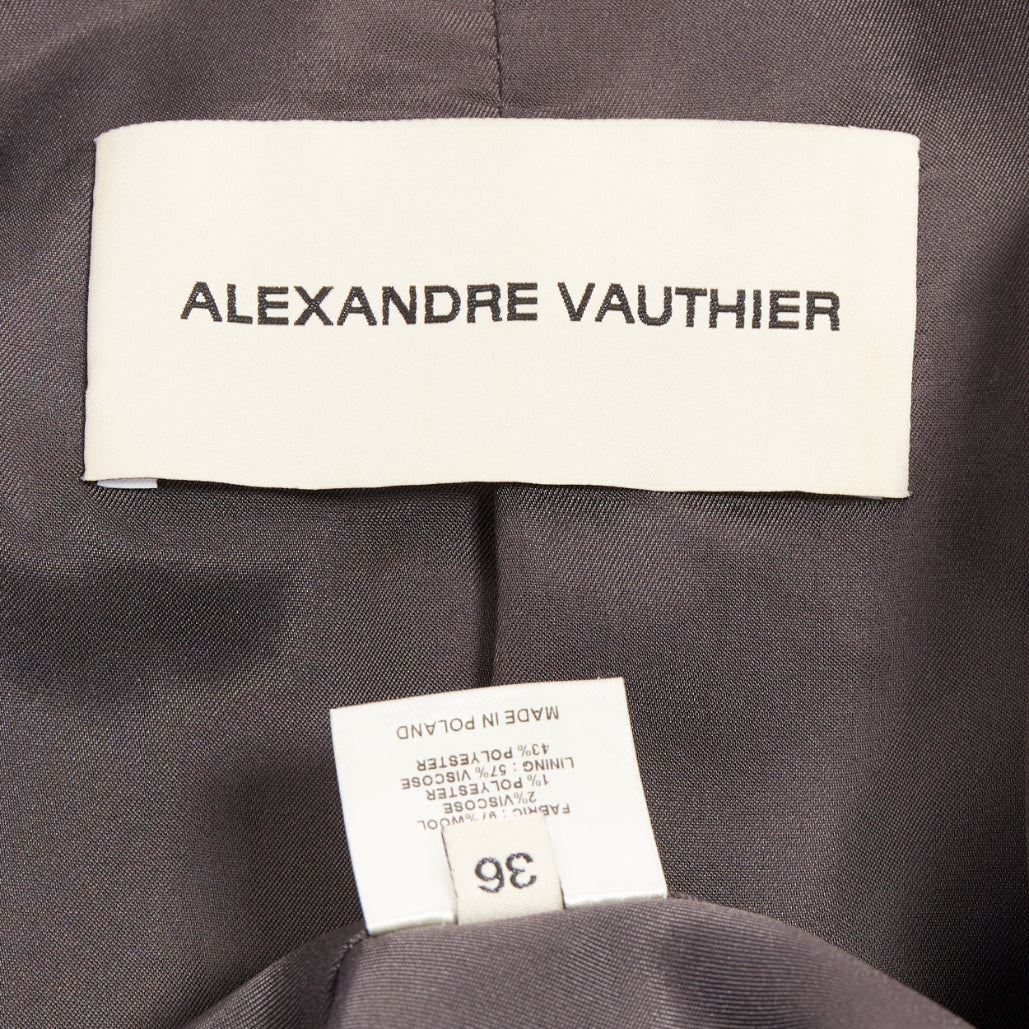 ALEXANDRE VAUTHIER dark grey metallic gold pinstripe single breast blazer FR36 S