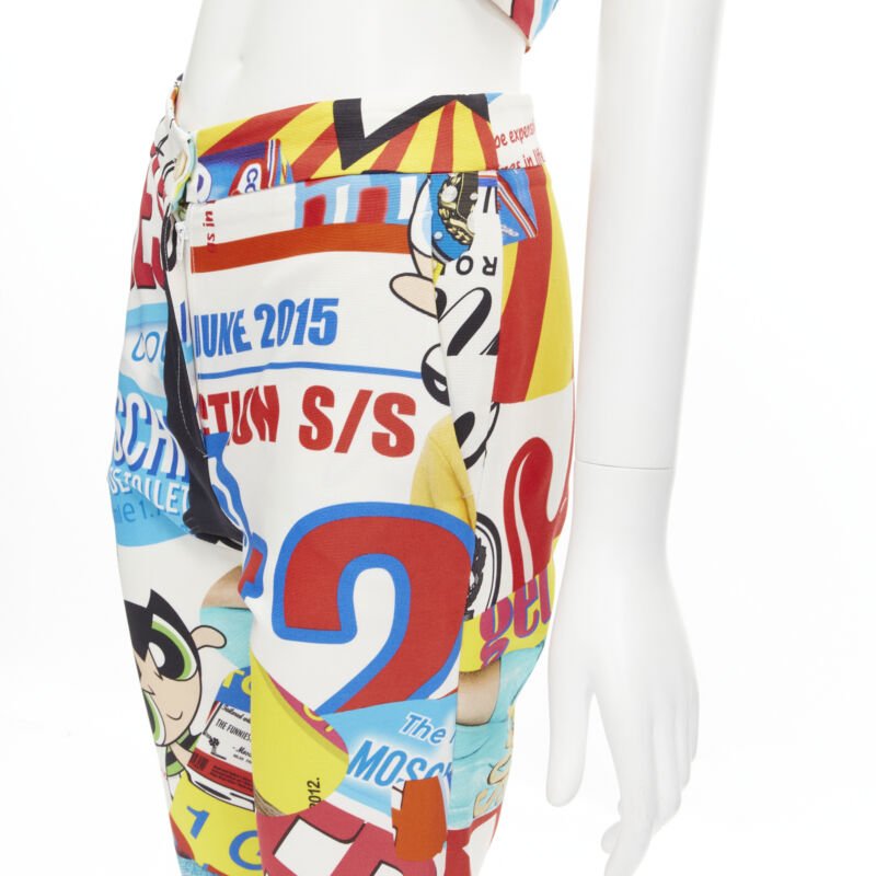 MOSCHINO Couture! Runway Y2K Powerpuff girls pop bustier pants set IT38 XS