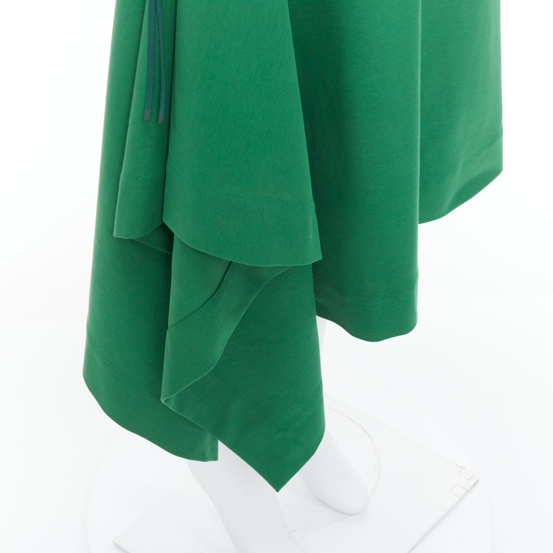 HYKE green cotton pullover sweater asymmetric hem skirt set JP2 M